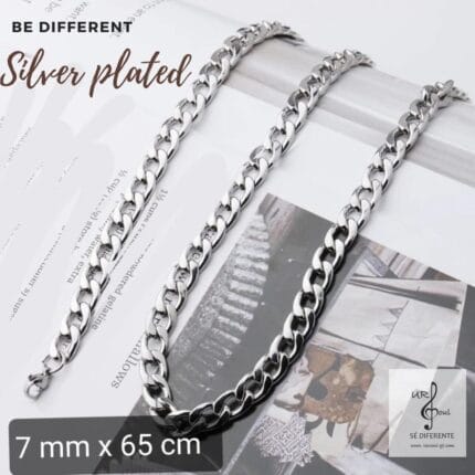 Elegante cadena para caballero Silver plated.