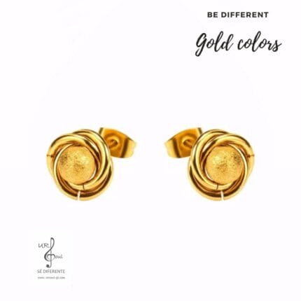 Bellos aretes esmerilados colección Gold color