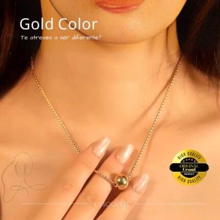 Cadena con Dije de Esfera Triple Pulido - Colección Gold Color: Un toque de elegancia atemporal en cada detalle