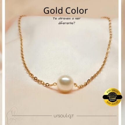 "El Susurro de la Perla" - Gargantilla con Perla Cultivada - Colección Gold Color